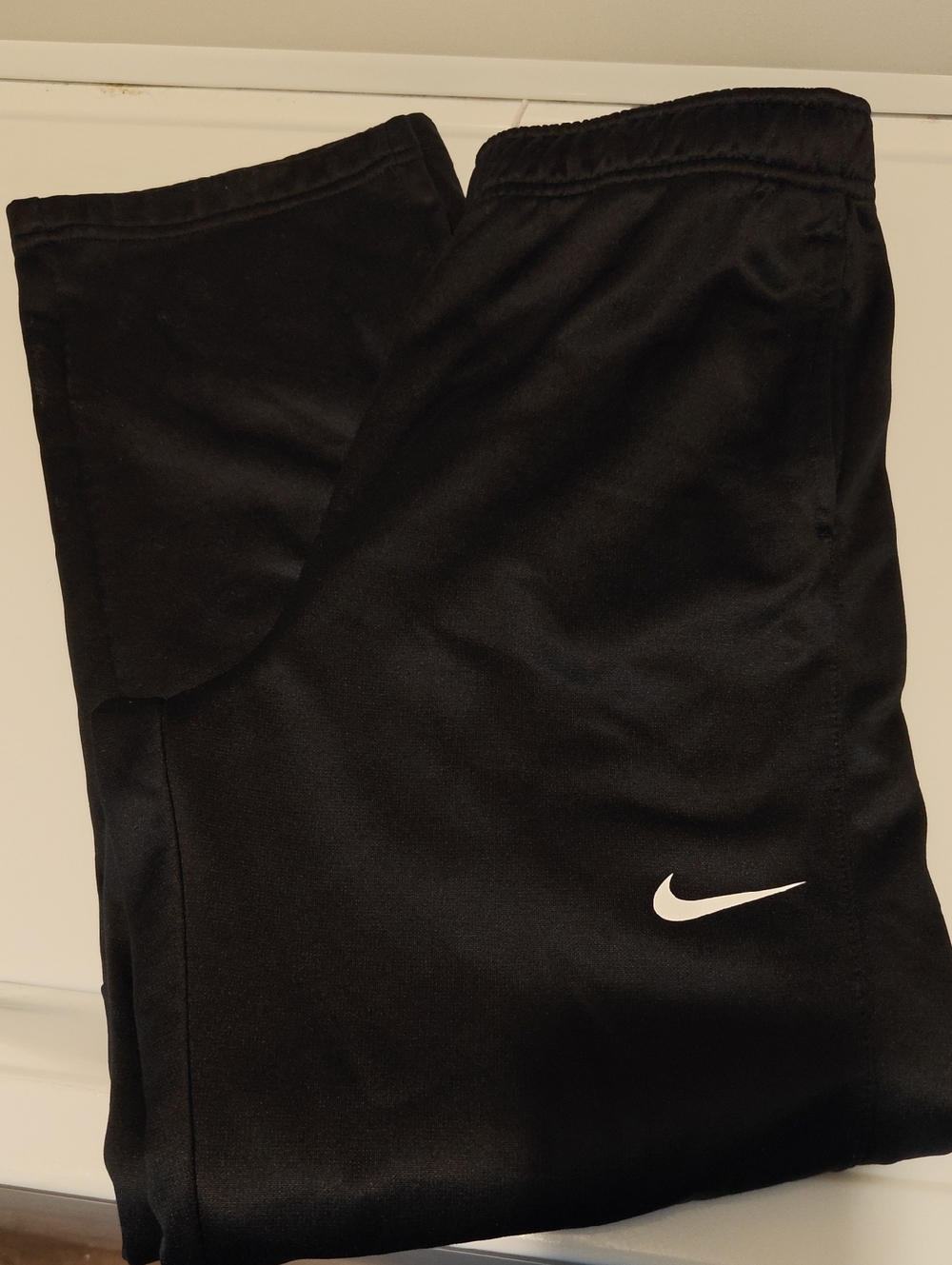 Nike Black Kids' Jogger Sweatpants with White Swoosh